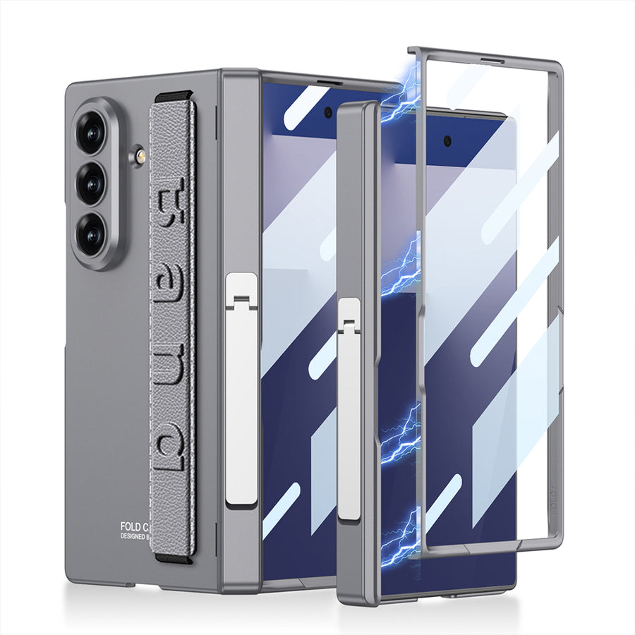 Galaxy Z Fold 7 Kılıf Zore Kıpta KPT-01 Standlı Kılıf - Gri