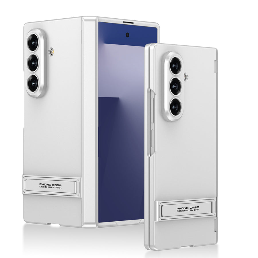 Galaxy Z Fold 7 Kılıf Zore Kıpta Standlı Kılıf - Gümüş