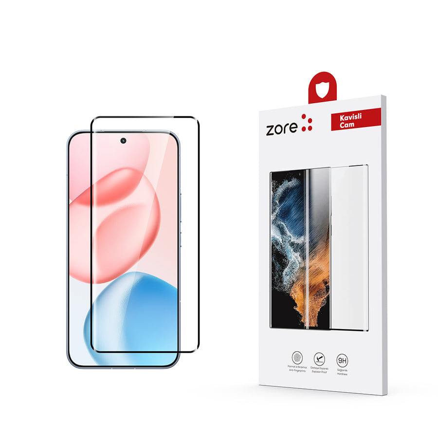 Honor 400 Pro Zore Full Yapışkanlı Cam Ekran Koruyucu - Şeffaf
