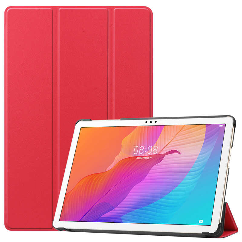 Honor Pad X8 Zore Smart Cover Standlı 1-1 Kılıf - Kırmızı