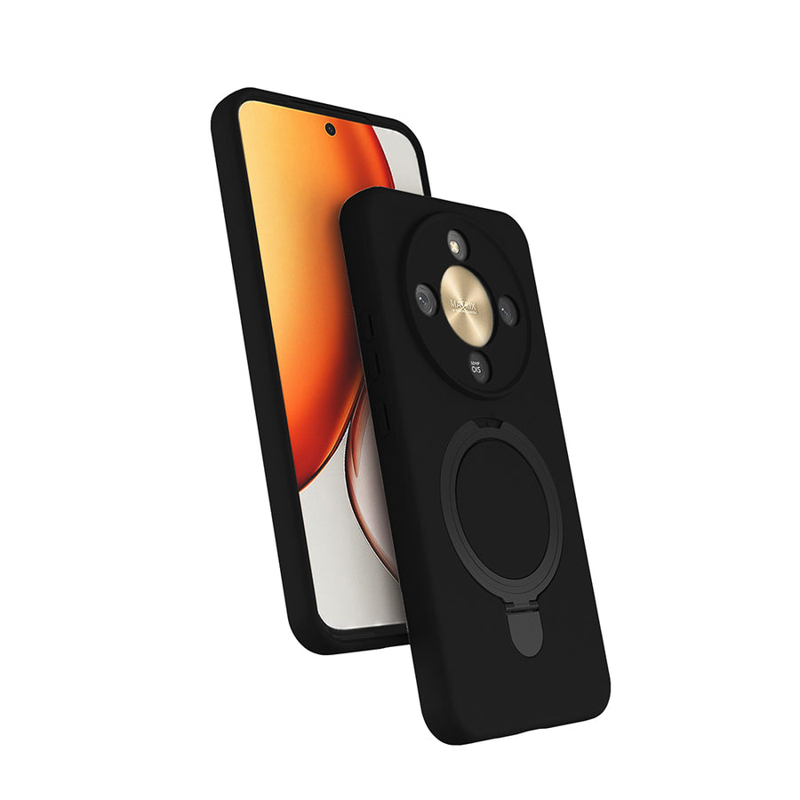 Honor X9D Kılıf M-safe Şarj Özellikli Standlı Zore Samara Kılıf - Siyah
