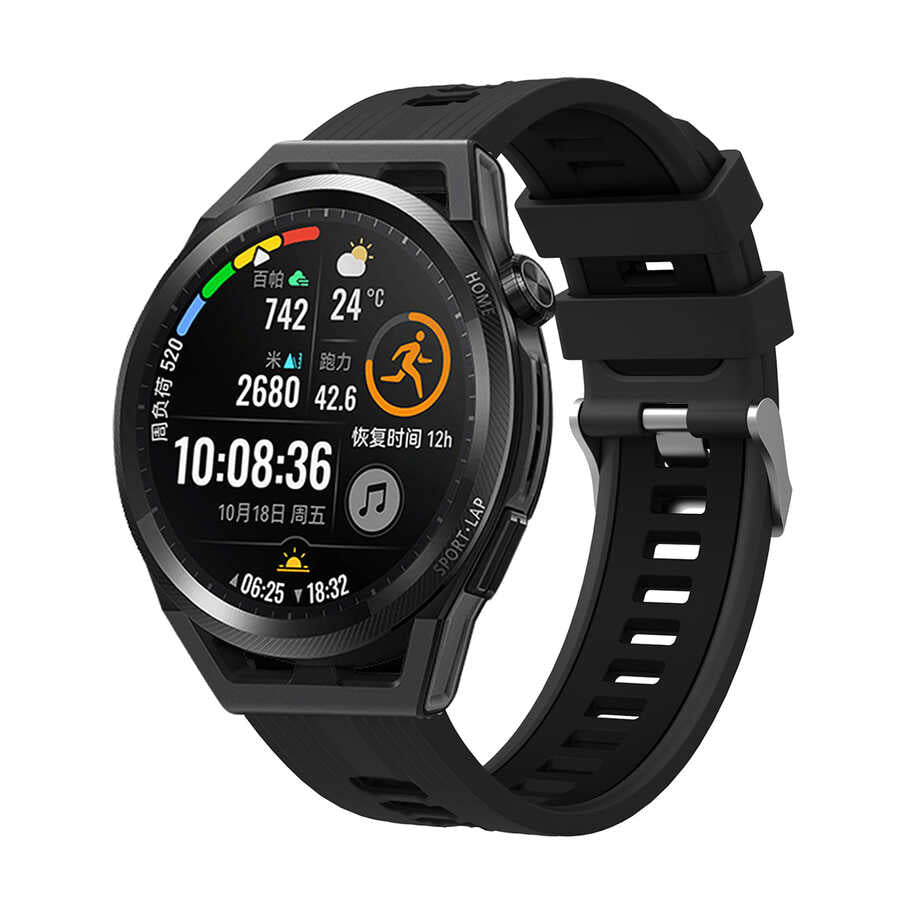 Huawei GT2 42mm KRD-55 Silikon Kordon - Siyah