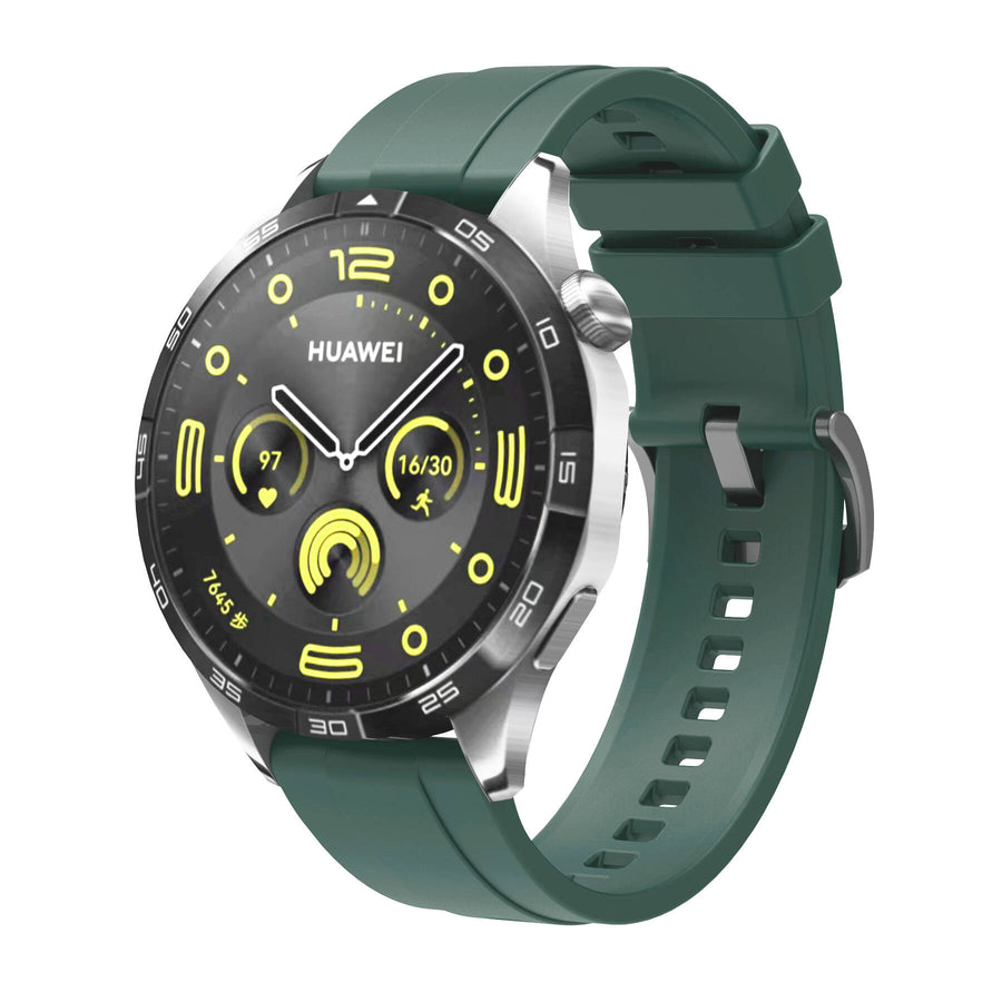 Huawei GT4 41mm Zore KRD-95 22mm Silikon Kordon - Koyu Yeşil
