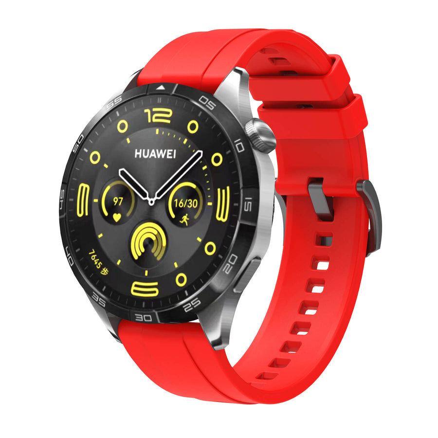 Huawei GT4 41mm Zore KRD-95 22mm Silikon Kordon - Kırmızı