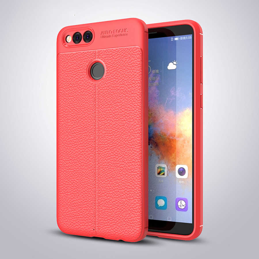 Huawei Honor 7X Kılıf Zore Niss Silikon Kılıf - Kırmızı