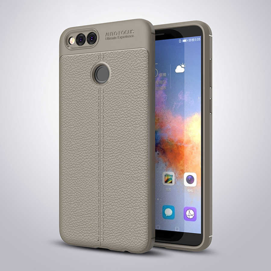 Huawei Honor 7X Kılıf Zore Niss Silikon Kılıf - Gri