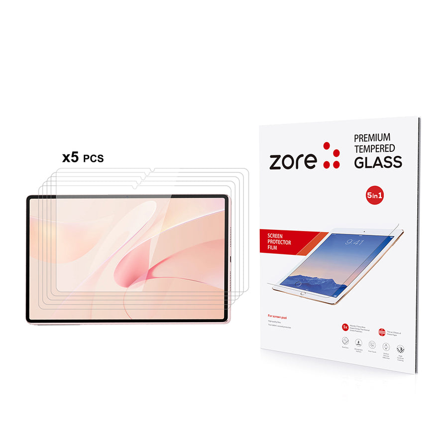 Huawei MatePad 12X Zore 5in1 Tablet Temperli Cam Ekran Koruyucu - Şeffaf