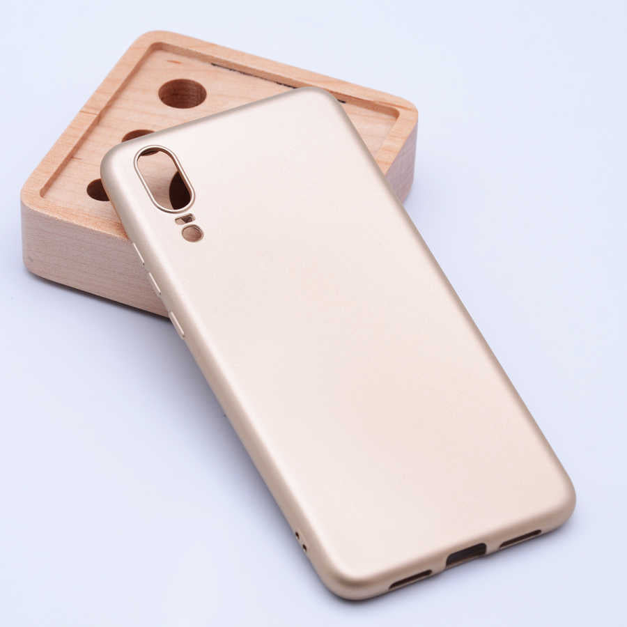 Huawei P20 Kılıf Zore Premier Silikon Kılıf - Gold