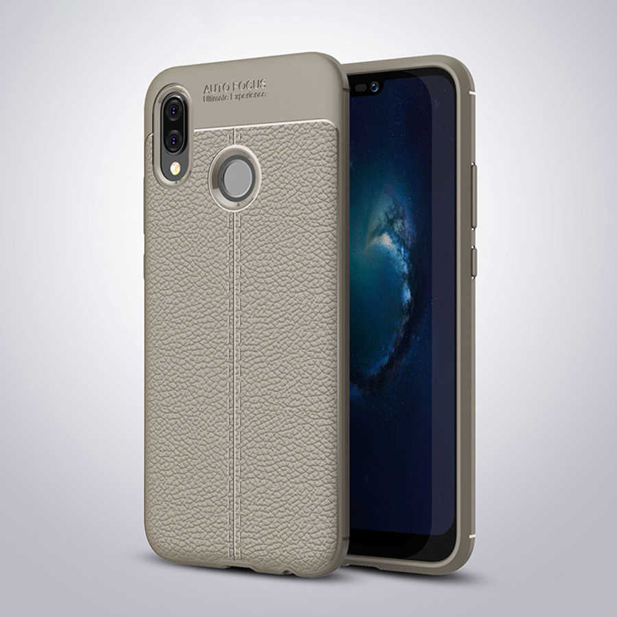 Huawei P20 Lite Kılıf Zore Niss Silikon Kılıf - Gri