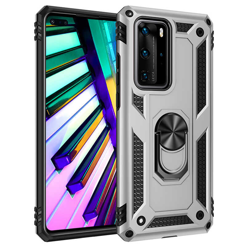 Huawei P40 Pro Kılıf Zore Vega Kılıf - Gri