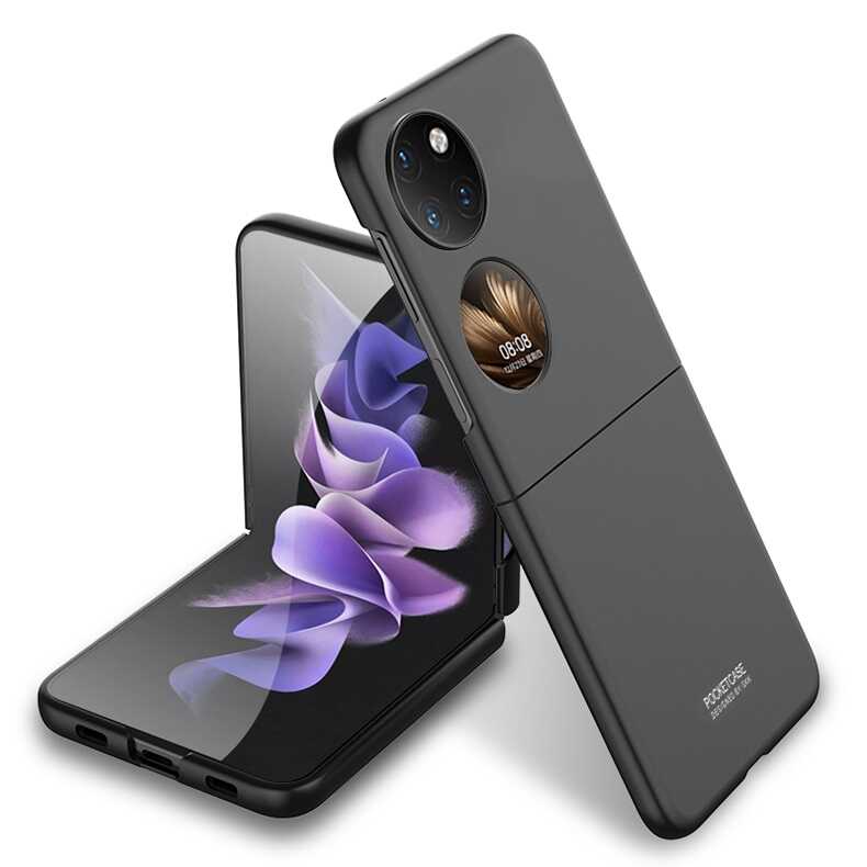 Huawei P50 Pocket Kılıf Zore Sert Kıpta Kılıf - Siyah