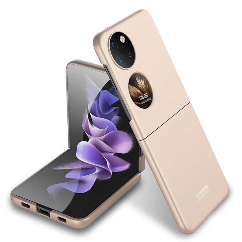 Huawei P50 Pocket Kılıf Zore Sert Kıpta Kılıf - Gold
