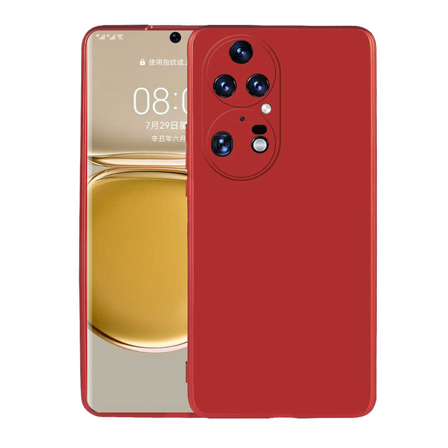 Huawei P50 Pro Kılıf Zore Premier Silikon Kılıf - Kırmızı