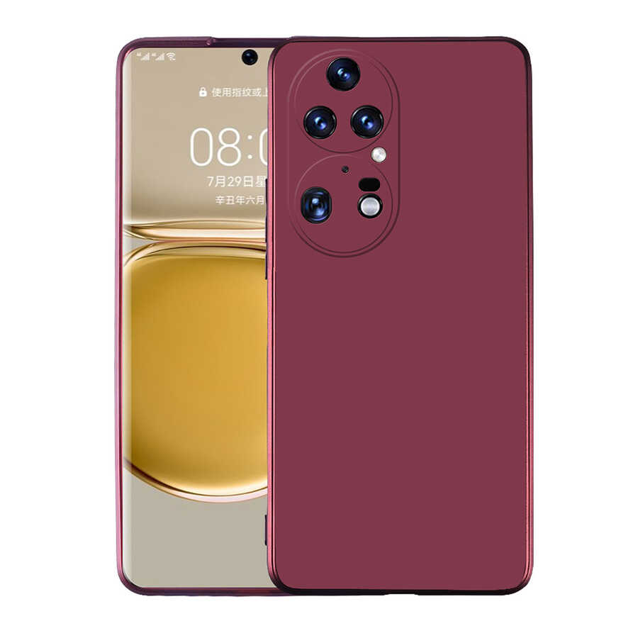 Huawei P50 Pro Kılıf Zore Premier Silikon Kılıf - Mürdüm