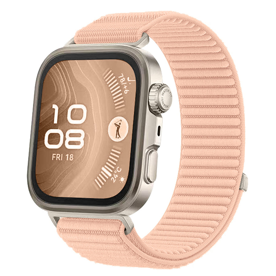Huawei Watch Fit 4 Pro Zore KRD-144 Hasır Kordon - Pembe