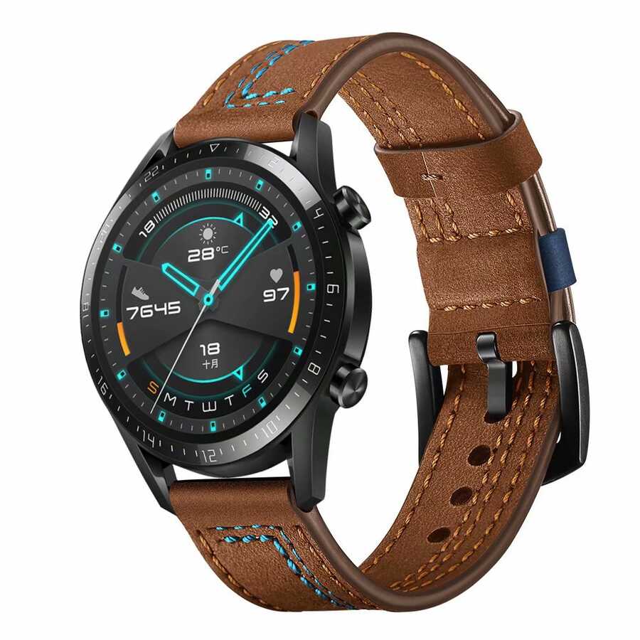 Huawei Watch GT 3 42mm KRD-19 Deri Kordon - Kahverengi