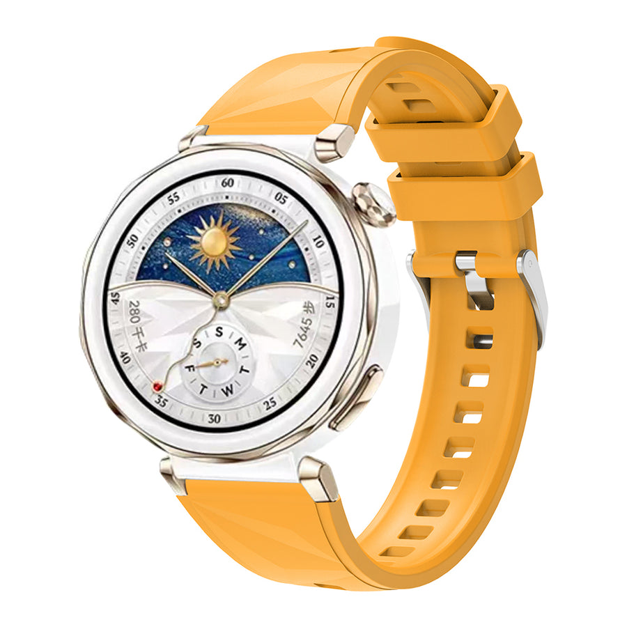 Huawei Watch GT 5 Pro 42mm Zore KRD-129 Silikon Kordon Strap Kayış - Sarı