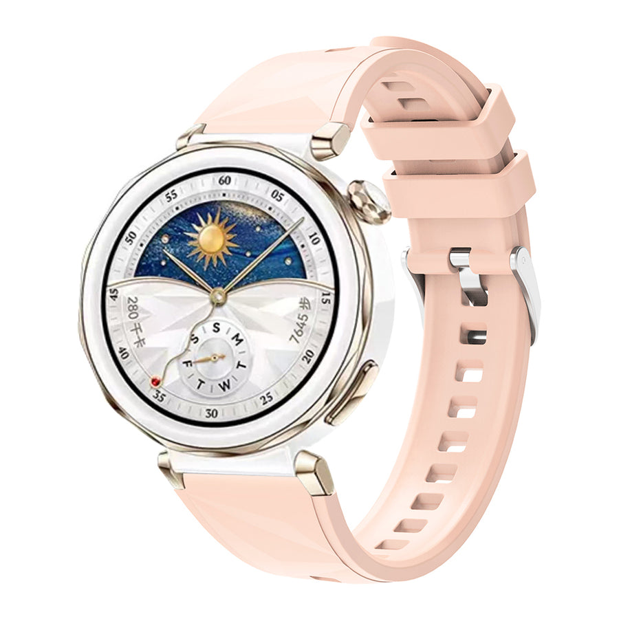 Huawei Watch GT 5 Pro 42mm Zore KRD-129 Silikon Kordon Strap Kayış - Pembe