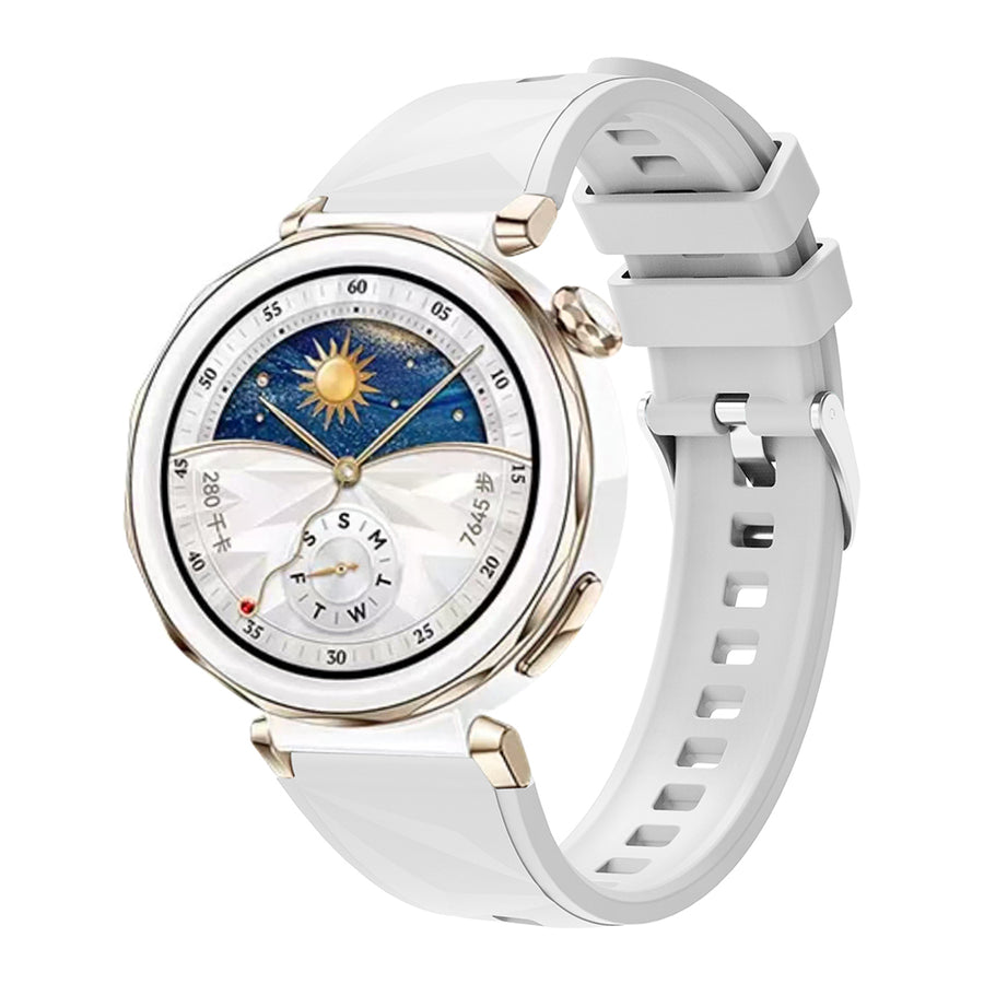 Huawei Watch GT 5 Pro 42mm Zore KRD-129 Silikon Kordon Strap Kayış - Beyaz