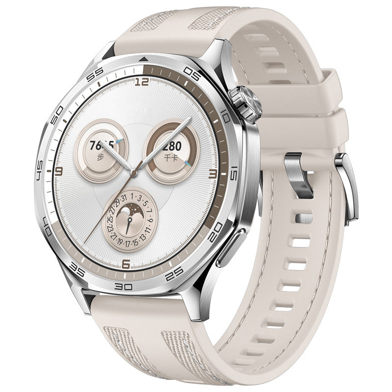 Huawei Watch GT 5 Zore KRD-128 Silikon Kordon - Krem