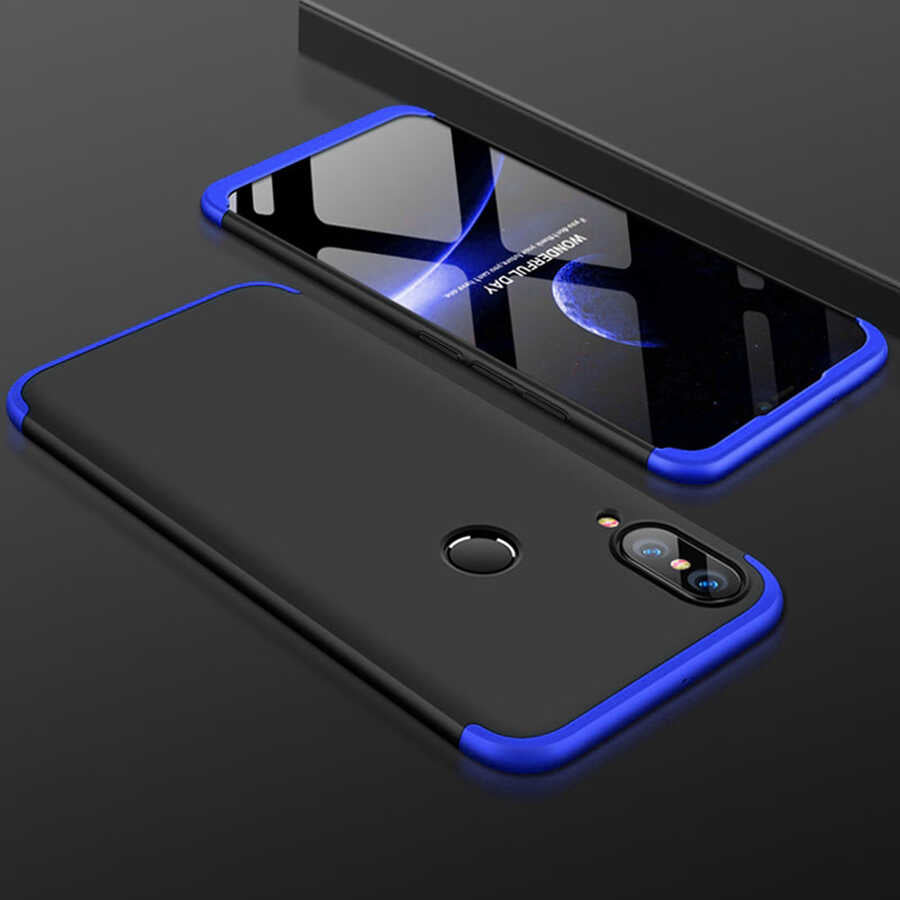 Huawei Y7 Prime 2019 Kılıf Zore Ays Kılıf - Siyah-Mavi