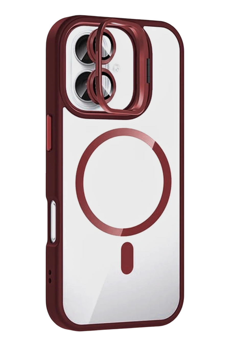 Joko Apple iPhone 16 Remim Lensli Magsafe Standlı Kapak - Bordo
