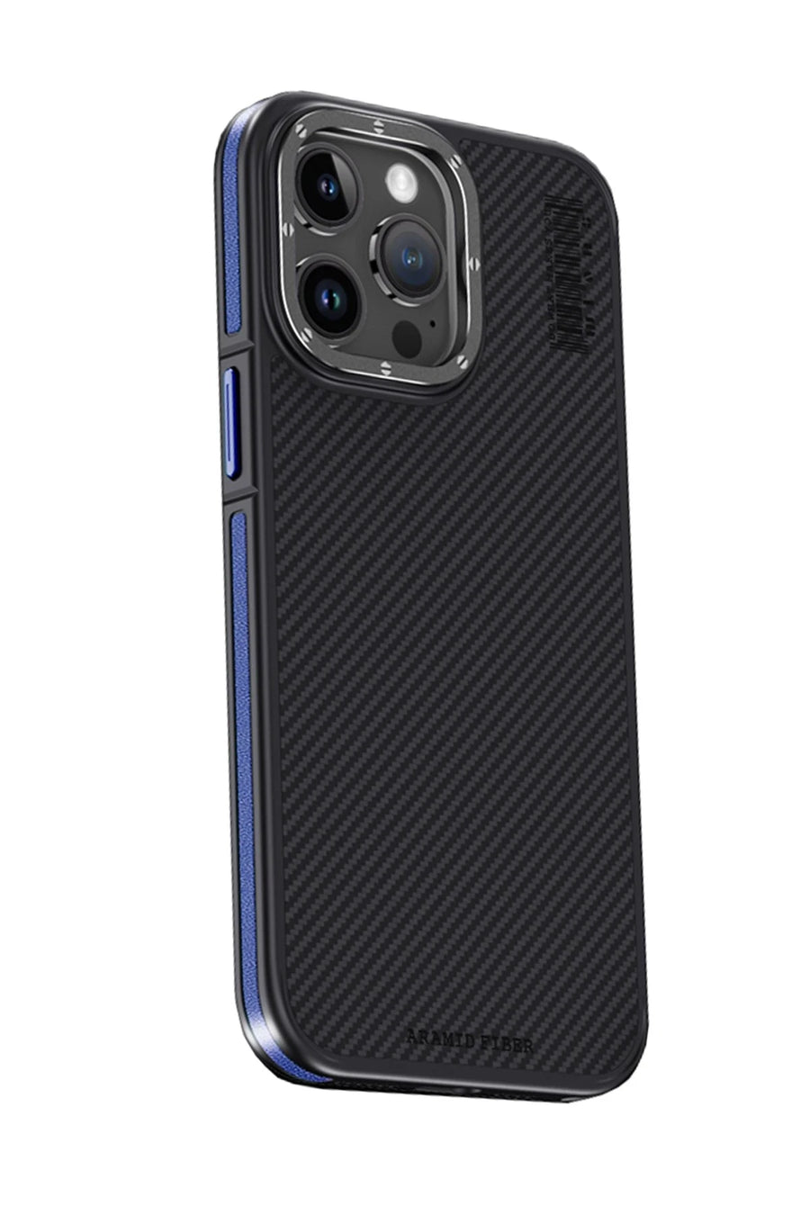 Joko Apple iPhone 15 Pro Kılıf Aramid 600D Kevlar Karbon Fiber Magsafe Kapak - Lacivert