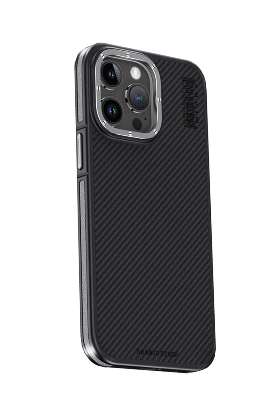 Joko Apple iPhone 15 Pro Max Kılıf Aramid 600D Kevlar Karbon Fiber Magsafe Kapak - Gri