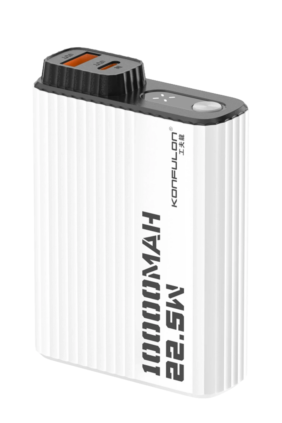 Konfulon A40Q 10.000 mAh PD 20W Mini Powerbank - Siyah-Beyaz