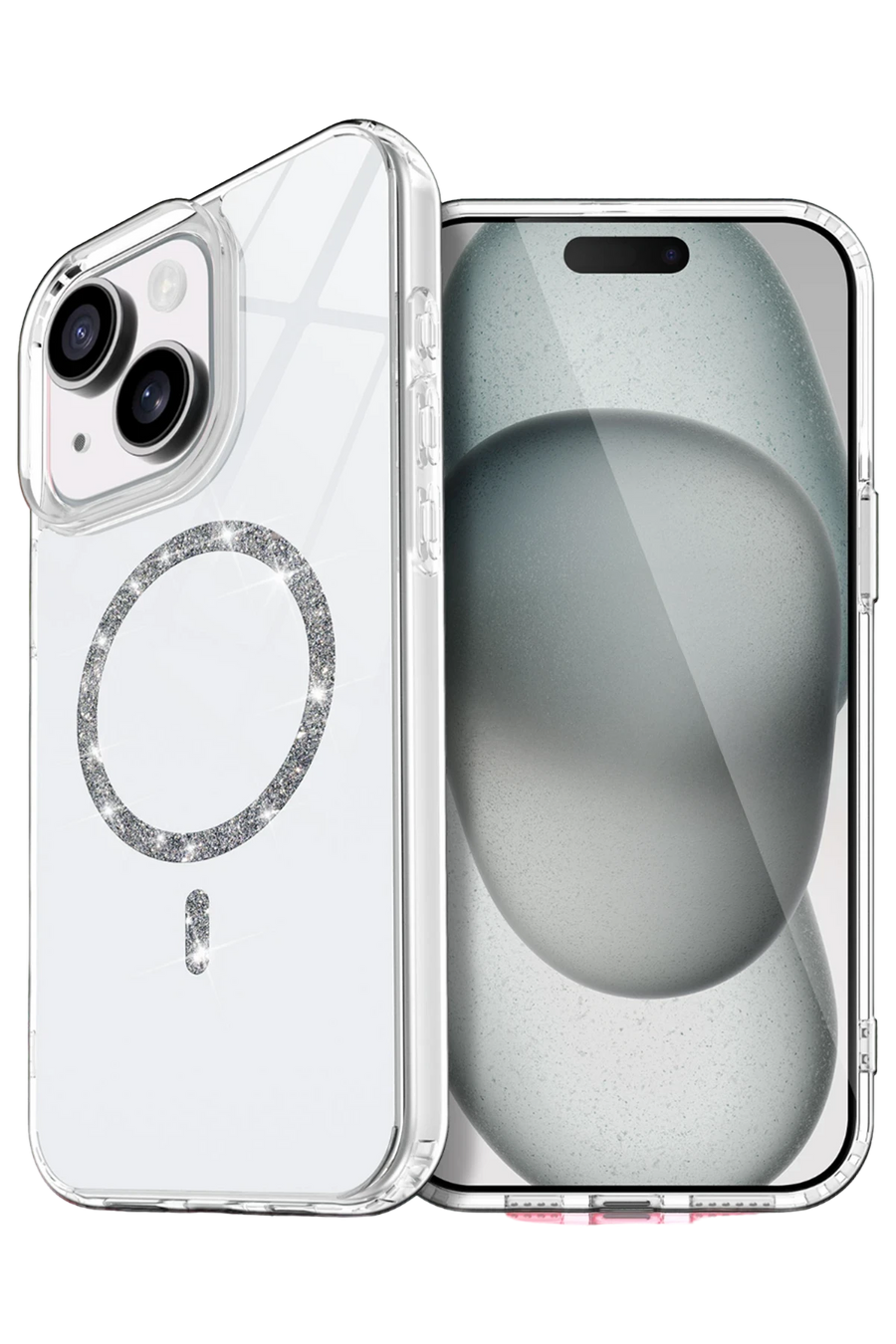 Newface Apple iPhone 15 Plus Live Diamond Magsafe Kapak - Şeffaf