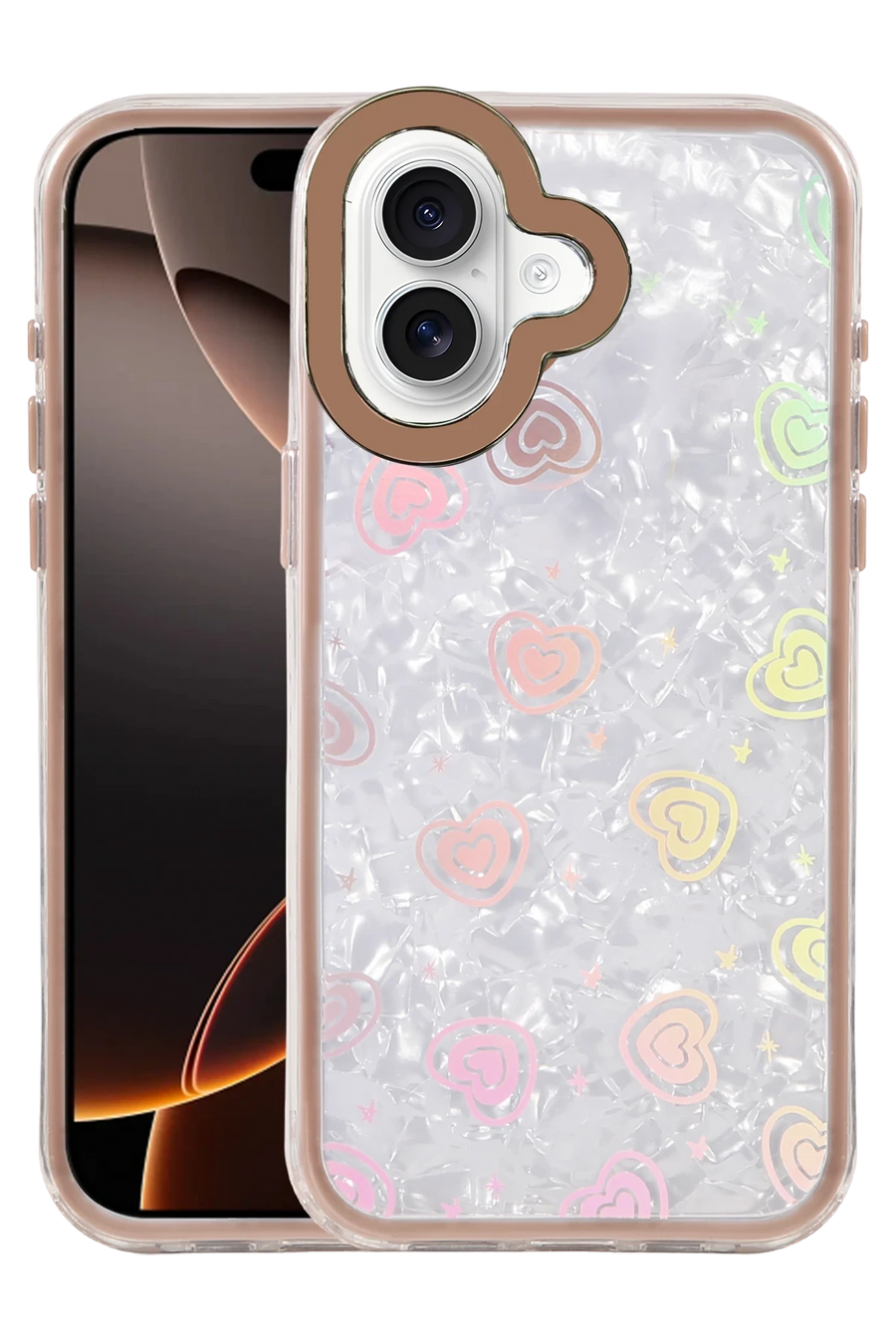Newface Apple iPhone 16 Lumi Desenli Kapak - Çöl Titanyum