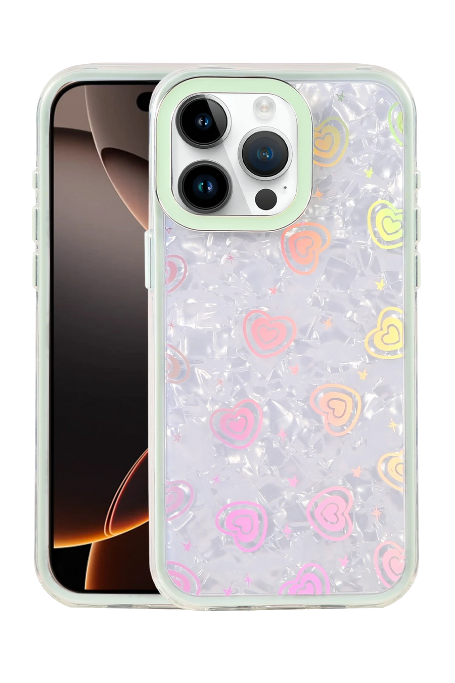 Newface Apple iPhone 16 Pro Lumi Desenli Kapak - Yeşil
