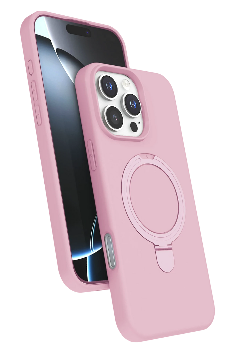 Newface Apple iPhone 16 Pro Regal Magsafe Standlı Kapak - Açık Pembe