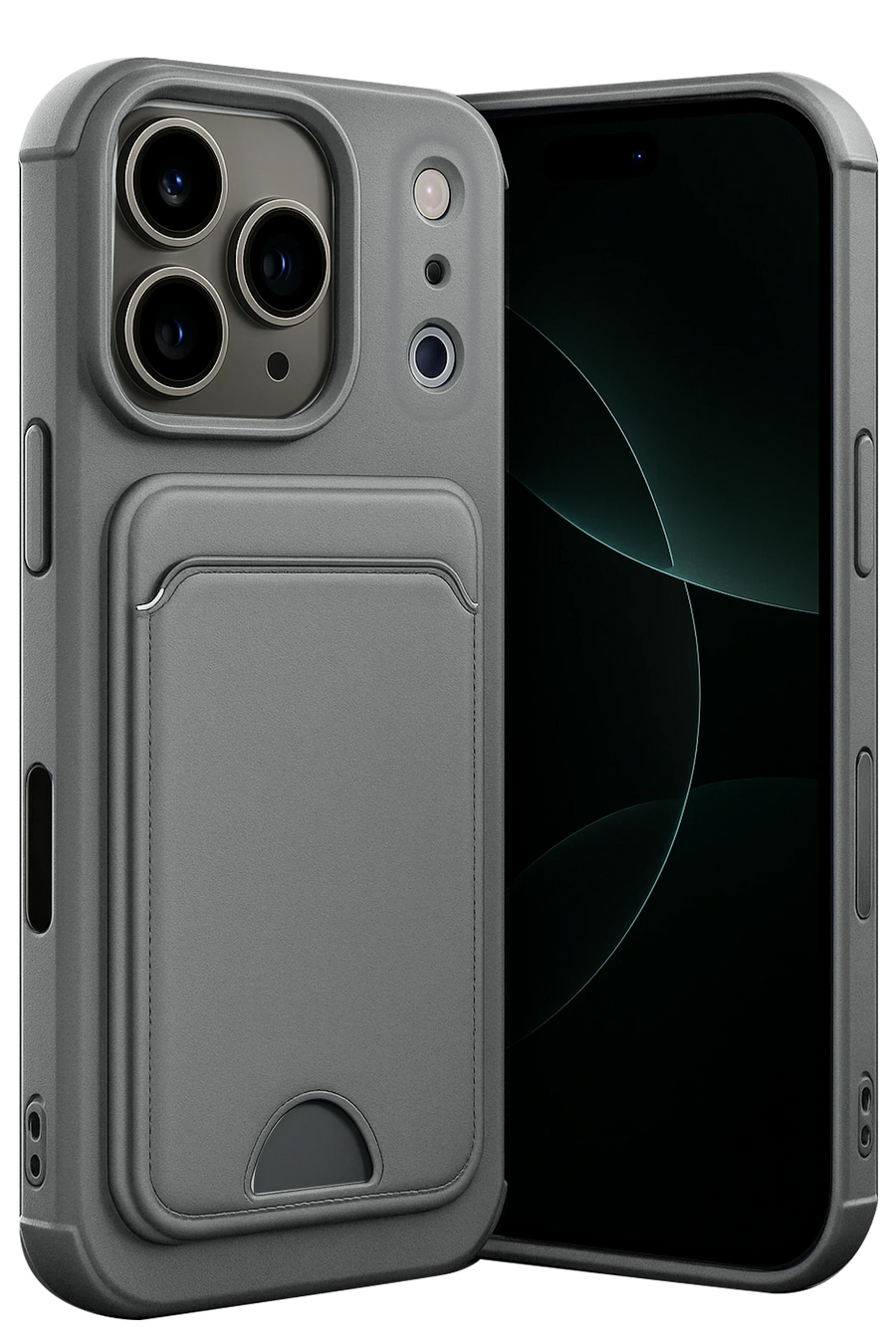 Newface Apple iPhone 17 Pro Kelvin Kartvizitli Silikon - Gri
