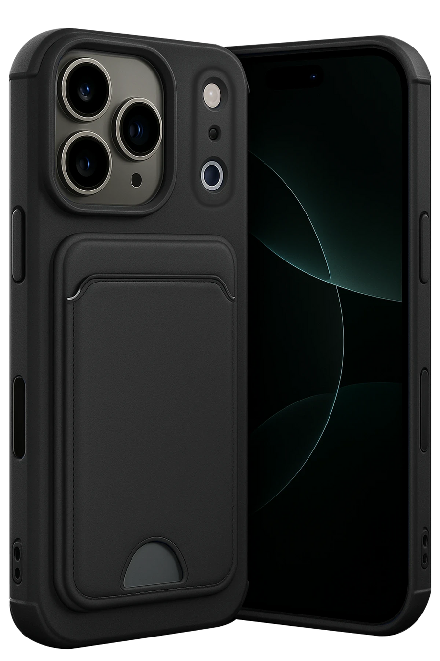 Newface Apple iPhone 17 Pro Kelvin Kartvizitli Silikon - Siyah
