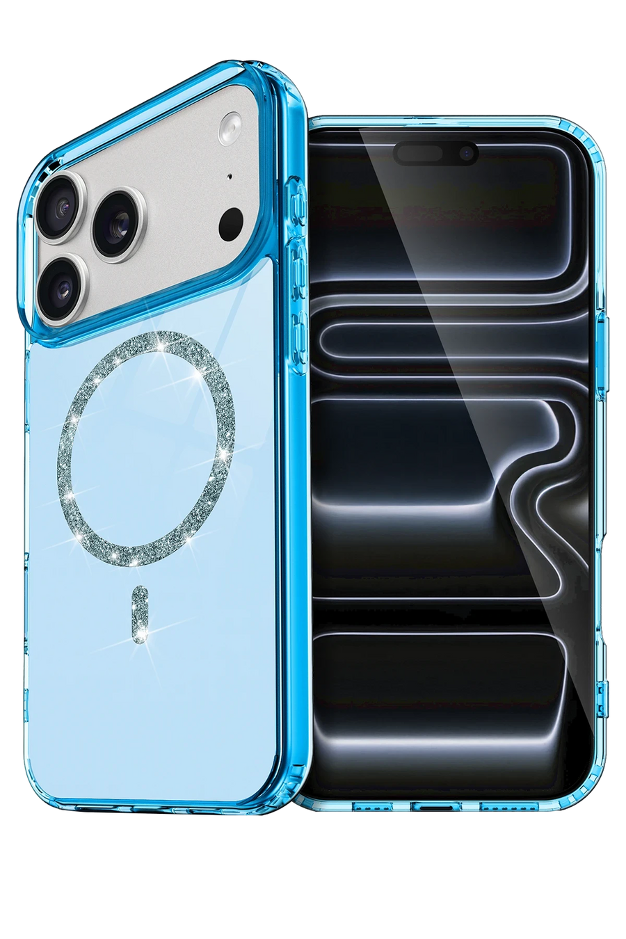 Newface Apple iPhone 17 Pro Live Diamond Magsafe Kapak - Mavi
