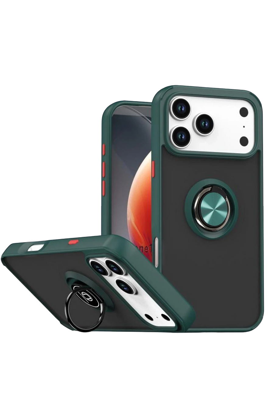 Newface Apple iPhone 17 Pro Montreal Yüzüklü Silikon Kapak - Yeşil