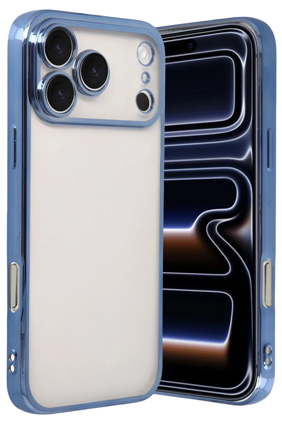 Newface Apple iPhone 17 Pro Razer Lensli Silikon - Açık Mavi