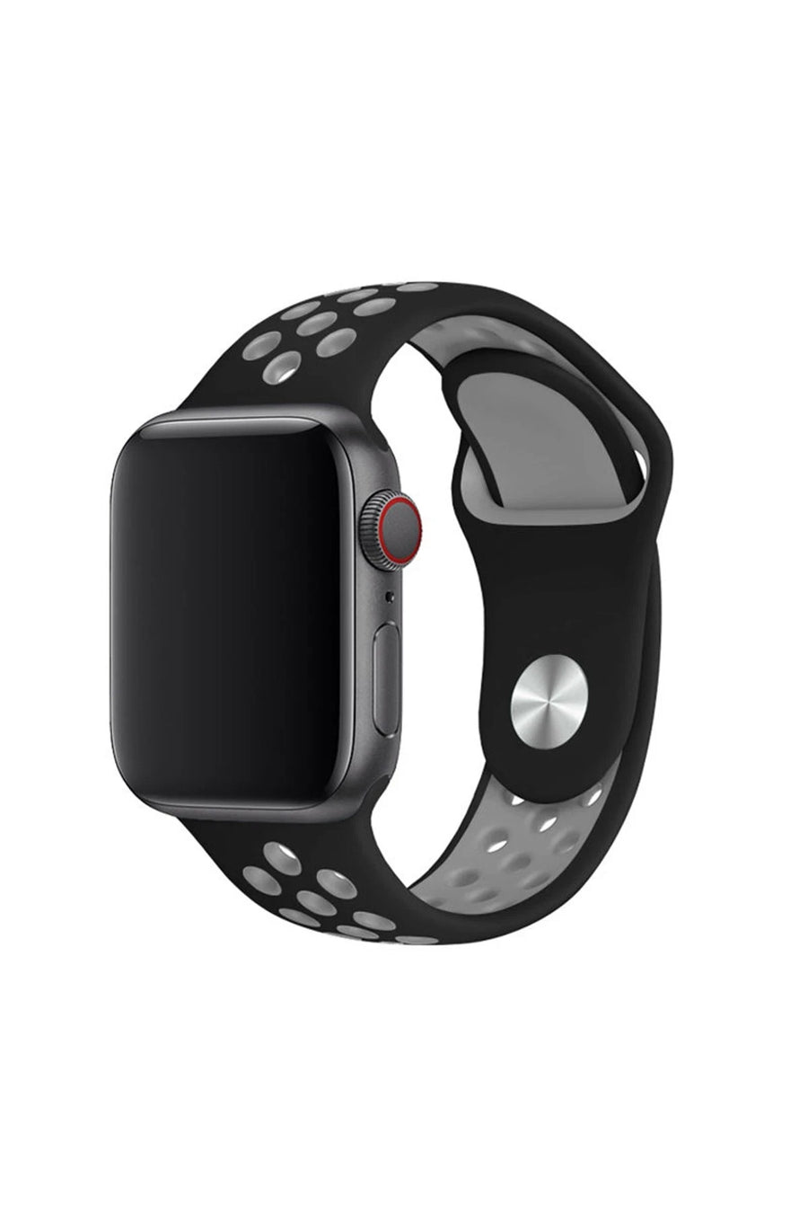 Newface Apple Watch 38mm Spor Delikli Kordon - Siyah-Füme