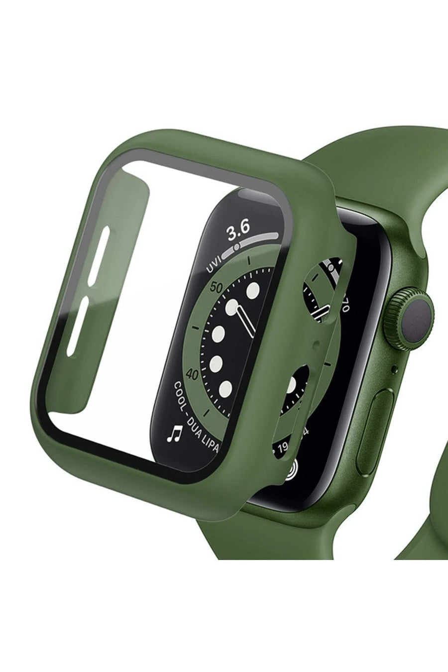 Newface Apple Watch 40mm Camlı Kasa Ekran Koruyucu - Koyu Yeşil