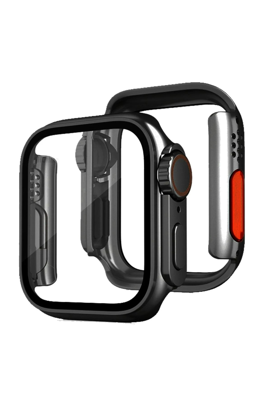 Newface Apple Watch 42mm Watch 49mm Kasa Dönüştürücü ve Ekran Koruyucu - Siyah