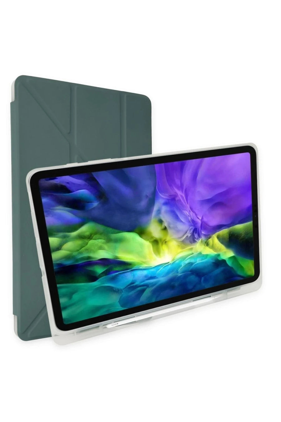 Newface Huawei MatePad SE Kılıf Kalemlikli Mars Tablet Kılıfı - Koyu Yeşil