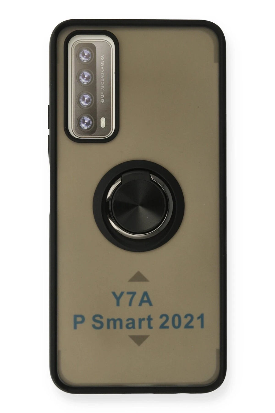 Newface Huawei P Smart 2021 Kılıf Montreal Yüzüklü Silikon Kapak - Siyah
