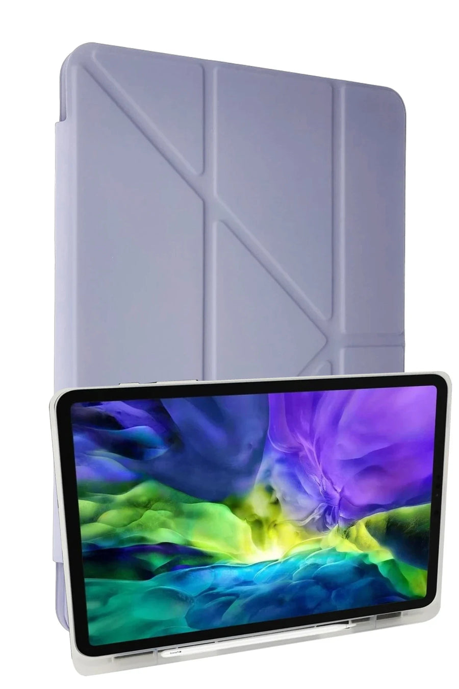 Newface Apple iPad 10.2 (8.nesil) Kılıf Kalemlikli Mars Tablet Kılıfı - Lila