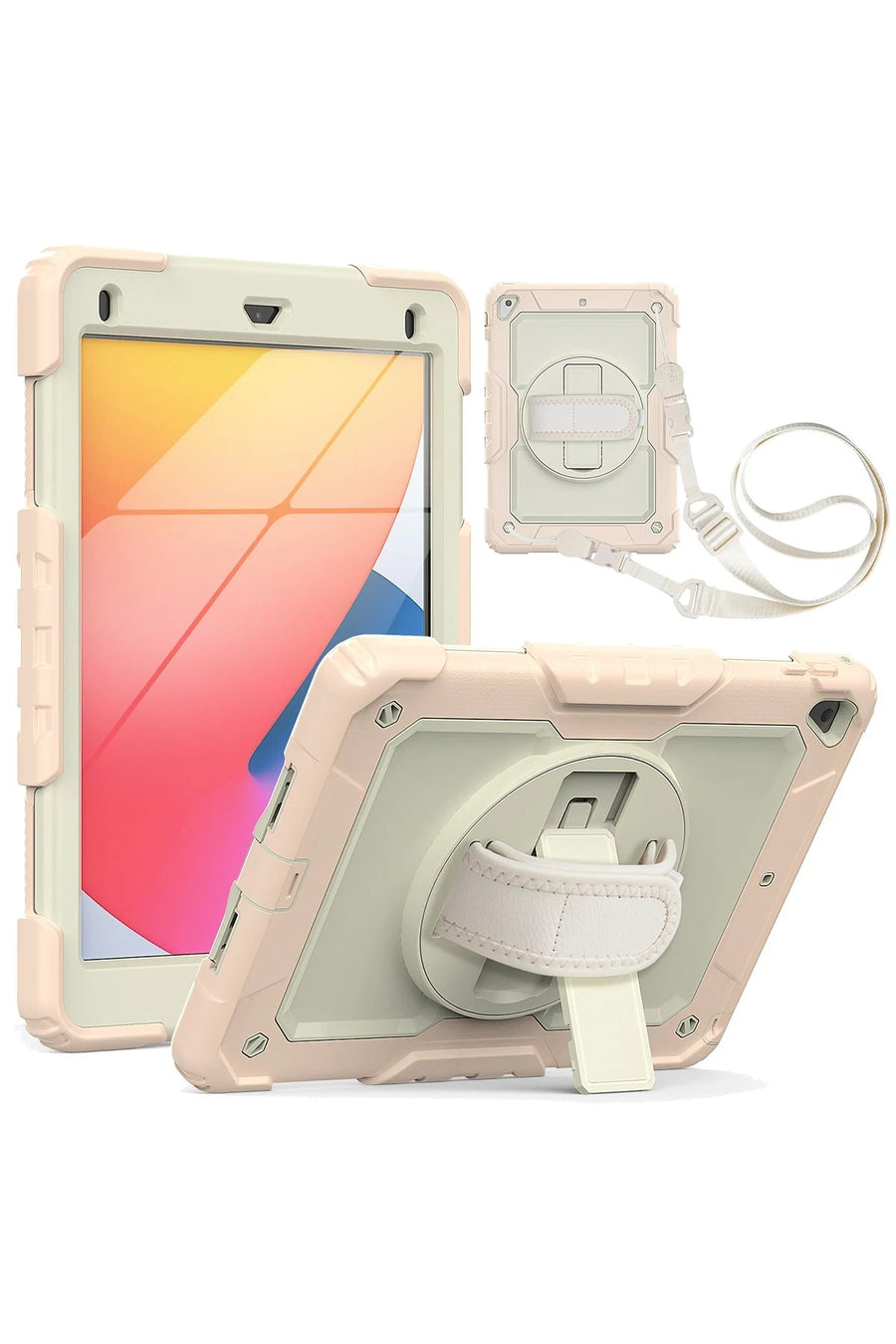 Newface Apple iPad 5 Air 9.7 Kılıf Strap New Tablet Kapak - Pembe