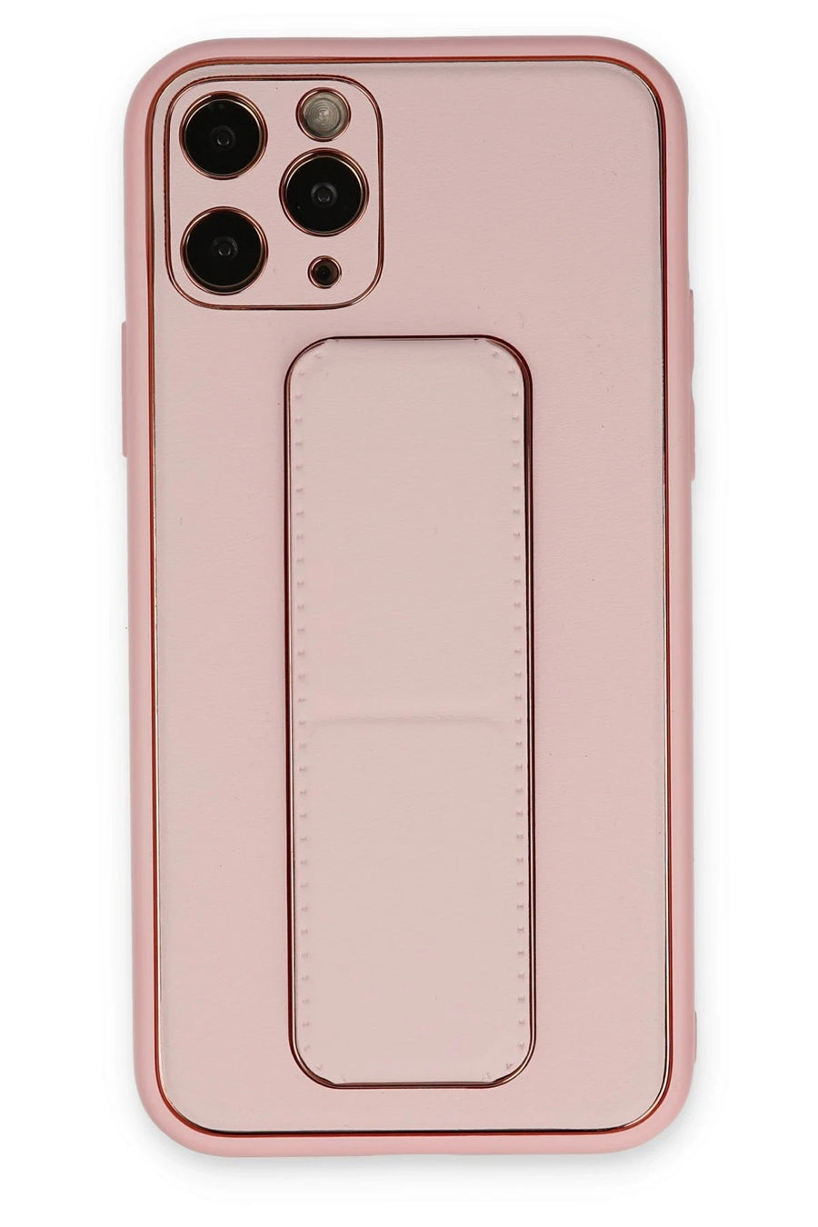 Newface Apple iPhone 11 Pro Kılıf Coco Deri Standlı Kapak - Pembe