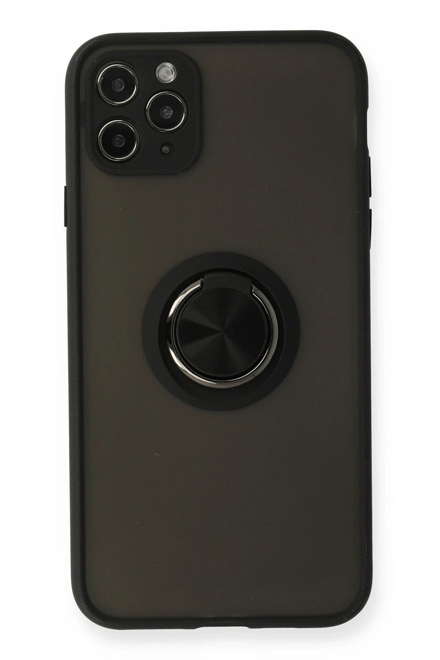 Newface Apple iPhone 11 Pro Kılıf Montreal Yüzüklü Silikon Kapak - Siyah