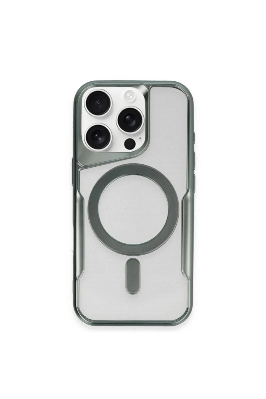 Newface Apple iPhone 12 Kılıf Boyi Magsafe Silikon Kapak - Yeşil