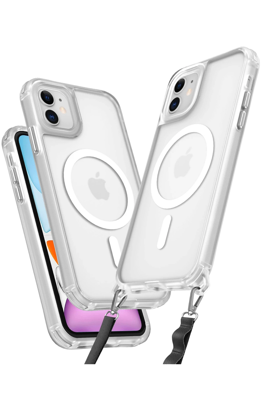 Newface Apple iPhone 12 Kılıf Enka Magsafe Silikon Kılıf - Şeffaf