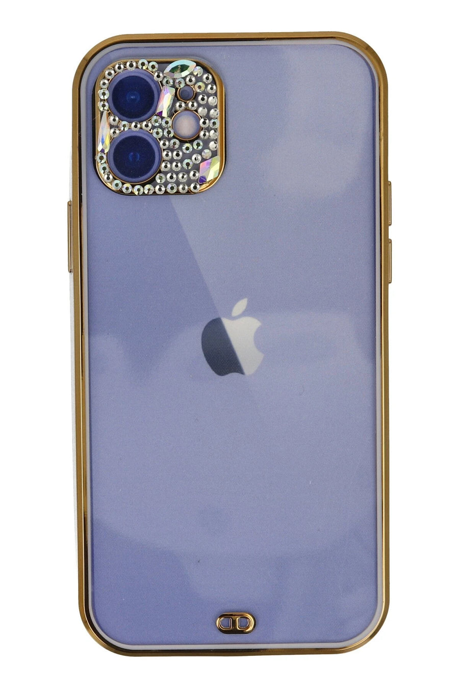 Newface Apple iPhone 12 Kılıf Liva Taşlı Silikon - Mor